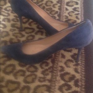 Women's blue suede heels